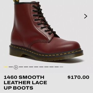 Dr. Martens 1460 Smooth Leather Boots - Dark Red